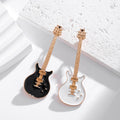 Black Gold Tone Violin Enamel Two Designs Metal Brooch Pin view 4