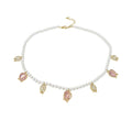 Pastel Tulip Crystal Charm Necklace with Gold Tone Chain view 5