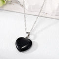 Silver Tone Heart Stone Style Pendant Necklaces in Eleven Colors view 7