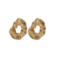 Textured Open Drop Earrings in Gold and Silver Tones view 5