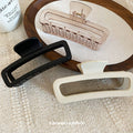 Matte Black Rectangular Open Acrylic Claw Hair Clip view 2