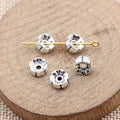 Double Sided Flower Cap Spacer Beads in Two Sizes for Jewelry Making view 2