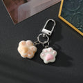 Flocked Cat Paw Dual Charm Keychain Five Color Options view 2