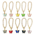 Enamel Butterfly Charm Chain with Gold Lobster Clasp for Bags view 1