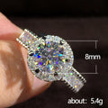 Silver Tone Round Clear Stone Double Halo Pavé Band Ring view 5