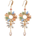 Blue Floral Crystal Teardrop Hook Earrings Jewelry Accessory view 5