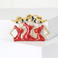 Three Fashion Ladies Enamel Brooch in Two Colorways view 5