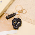Rhinestone Skull Keychain Crystal Charm Gold Hardware view 9