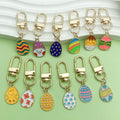 Easter Egg Metal Keychains, Gold-Tone Swivel Clasps, 10 Styles view 3