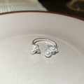 Pearl Cluster Open Rings Silver Champagne Multi Styles view 8