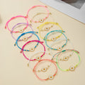 Twelve Daisy Cord Bracelets Adjustable Multicolor Set view 1