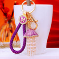 Pearl Jellyfish Keychains With Crystal Fringe and Braided Wrist Straps view 2