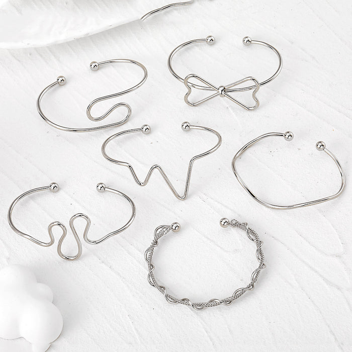 Gold and Silver Tone Open Wire Cuff Bracelets in Twelve Designs
