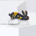 Running Rabbit Brooch With Gold Moon and Star Enamel Details view 4