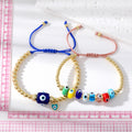 Gold Tone Beaded Cord Evil Eye Adjustable Bracelets in Seven Styles view 4