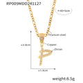 Gold Script Letter Zircon Pendant Necklaces A to Z view 9