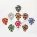 Large Teardrop Crystal Cluster Brooch with Faceted Stones view 2