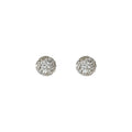 Silver Tone Clear Crystal Pave Ball Round Stud Earrings view 5