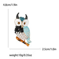Rhinestone Owl Brooch Enamel Wings Branch Perch Pin view 7