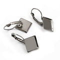 Square Leverback Earring Bezel Trays in Eight Finishes view 10