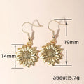 Sunflower Drop Hook Earrings Gold Silver Rose Gold view 5