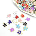 Colorful Five Petal Flower Two Loop Connectors in 14 Styles view 1
