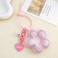 Padded Fabric Five Petal Flower Bag Charm with Beaded Loop view 9