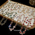 Gold Halo Geometric Rhinestone Necklace Bracelet Stud Mix view 1