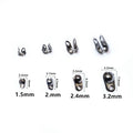 Metal Fold Over Bead Tips in Four Sizes and Mixed Finishes view 3