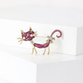 Enamel Long Tail Cat Brooch Gold Accents Four Colors view 6