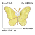 Shell Effect Butterfly Brooch With Pearl Center in Five Colors view 8