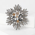 Large Radiating Crystal Bar Brooch in Three Color Palettes view 2