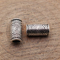 Antique Silver Metal Concentric Circle Tube Bead For Jewelry Making view 2
