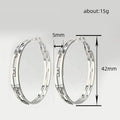 Geometric Large Hoop Earrings in Gold and Silver Tones view 4
