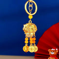 Illuminated Coin Lantern Keychains With Red or Yellow Bead Tassels view 3