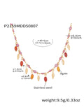 Gold Evil Eye Enamel Necklaces Agate Drop Fringe Styles view 8