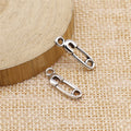 Safety Pin Pendant Charm in 4 Metal Finishes for Jewelry Making view 2