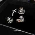 Crystal Heart and Wrap Ear Clips in Four Styles Statement Jewelry view 2