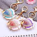Jeweled Tropical Fish Keychains in Pink, Blue and Purple view 1