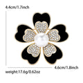 Five Petal Flower Brooch with Polished Metal and Decorative Accents view 7