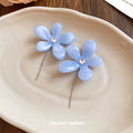 Translucent Flower Threader Earrings in Three Pastel Colors view 4