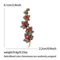 Rhinestone Leaf Branch Brooch Blue Multicolor Crystal Stones view 4