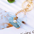 Bow Pearl Snow Handbag Keychains in Four Colors with Plain and Fortune Loops view 3