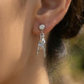 Rock Hand Gesture Zircon Stud Drop Earrings Gold Steel view 4