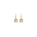 Black and Clear Square Crystal Look Long Hook Earrings view 5
