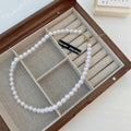 White Round Pearl Bead Necklaces Multiple Sizes Irregular Style view 3