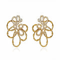 Large Openwork Crystal Flower Statement Stud Earrings view 7