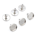 Round Bezel Stud Earring Settings in Four Polished Finishes view 2