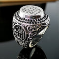 Antique Silver Engraved Script Signet Ring Sizes 6-10 view 2