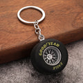 Car Tire Wheel Rim Model PVC Keychain Hanging Accessory